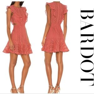 Bardot Aria Ruffle Cotton Eyelet Minidress.